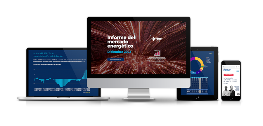 Informe del mercado energético de Grupo ASE de diciembre de 2023. Precio luz y gas