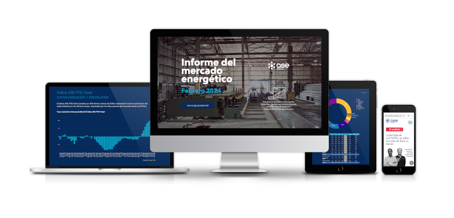 Informe del mercado energético de Grupo ASE de febrero de 2024. Evolución del precio de la electricidad y el gas.