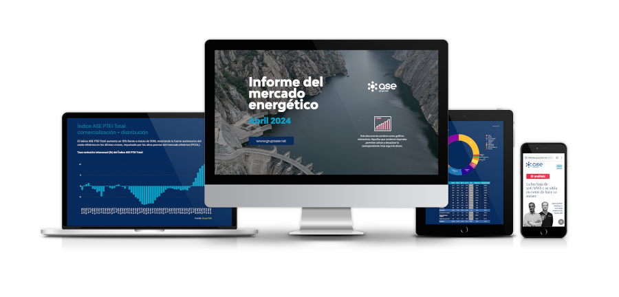 Informe del mercado energético de Grupo ASE de abril de 2024. Análisis de la evolución del precio de la luz y de las gas, de interés para las empresas