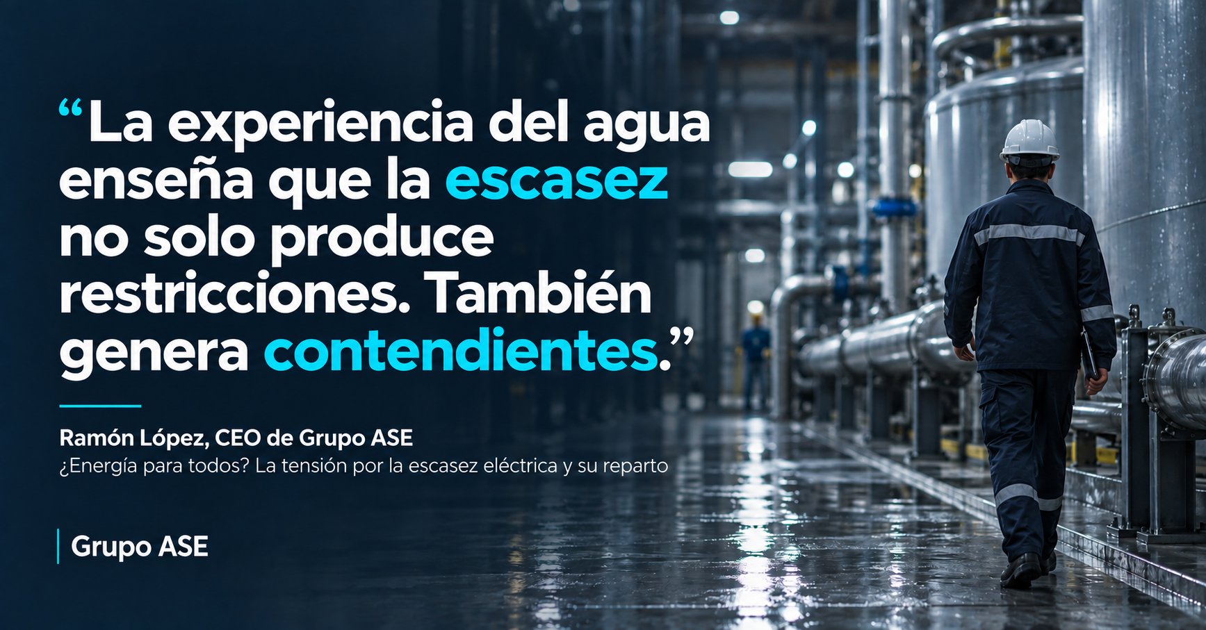 Social card editorial sobre escasez, restricciones y contendientes en el debate eléctrico.