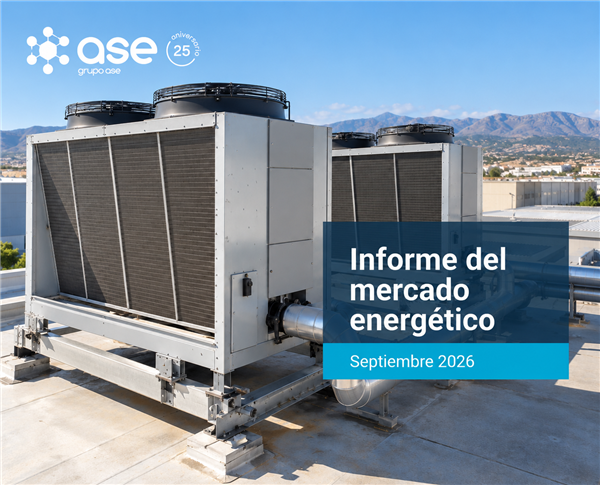 Carátula del informe de septiembre de 2026 de Grupo ASE, con climatización industrial.